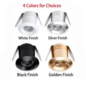 4-Pack Mini LED Ceiling Light Recessed Spotlight Bulb 3W COB LED 120V 230V 240V LED Closet Puck Bedroom Light Hole 30mm