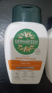 DermaVeen Sensitive Sun SPF50+ Moisturising UVB + UVA Sunscreen 250g
