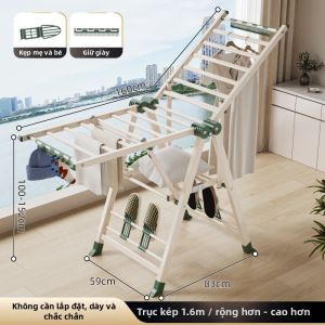YIXUAN | Giá Phơi Quần Áo Gấp Gọn Kiểu Kem Dùng Tại Nhà