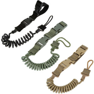 Tactical Anti-lost Elastic Lanyard Rope Sling Spring Safety Strap Rope For Key Ring Chain Flashlight Hunting Accessories