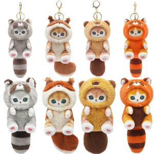 Anime Mofusand 13Cm Plush Keychain Pendant Bag Pendant Cartoon Cute Little Raccoon Squirrel Panda Plush Gift Toy