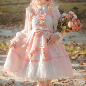 Spring New Arrival Fairy Dress Fat Sister Lolita JSK Slip Dress Set Plus Size Slim Looking Shirt Dress
