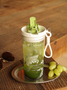 Cốc Nhựa Tritan Có Van Chui Phong Cách Tươi Mới Cốc Đi Bộ Hai Thức Uống Cốc Đựng Nước Đi Kèm Que Cốc Cho Phụ Nữ Cốc Đi Bộ