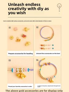 HONGLIANGYUAN | Handmade Beaded Bracelet with Gold Accessories Semi-finished