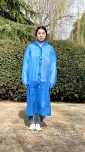 Áo Mưa EVA Dày Trong Suốt Có Mũ Trùm Tiện Dụng Cho Nam Và Nữ