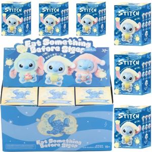 Disney Stitch Eat Some Thing Before Sleep Series Vinyl Blind Box Cute Plush Doll Toy Surprise Gifts