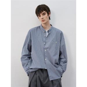 Cleanfit American Retro Blue Plaid Long Sleeve Casual Shirt Mens Spring Autumn Loose Fit Versatile Shirt Youth Fashion Polyester Fiber