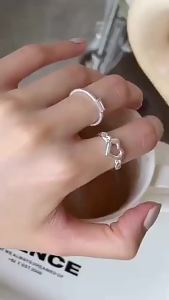 Nhẫn Bạc 925 Hình Học Đính Đá Zircon Cho Nữ Ngọt Ngào Lãng Mạn Đính Hôn Trang Sức Thiết Kế Dệt Quà Tặng Của Cô Gái