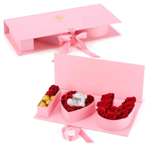 I HEART U Letter Flower Gift Box Large with Ribbon | Valentines Wedding Party Mothers Birthday