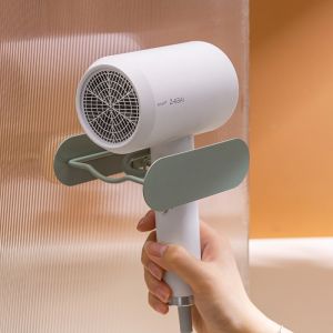 Bathroom Hair Dryer Rack No-Drill Wall Mount Hair Dryer Stand Duct Storage Rack Iron Electric Hair Dryer Hanging Rack