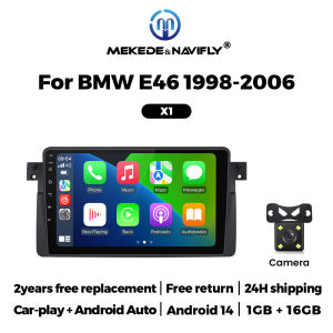MEKEDE&NAVIFLY 9inch Android 14 Car Radio For BMW E46 M3 318 320 325 330 335 1998-2006 2Din GPS Central Multimedia Smart systems