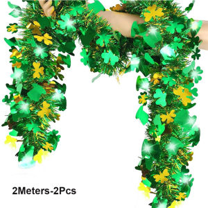 Trifolium Irish Festival Ribbon Decoration Saint Patricks Day Party Metal Wire Grass Trefoil Bouquet Ribbons Home Decoration