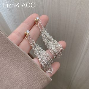 Thanh Lịch Bông Tai Tua Dài Nữ Thời Trang Galaxy Thác Thiết Kế Tươi Nổ Hợp Kim Nhúng Đá Quý Nhân Tạo