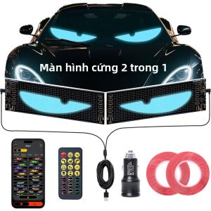 Màn Hình LED Ma Trận 2 Trong 1 16x64 Điểm Ảnh Kiểu Mắt Quỷ Màn Hình Cứng Điều Khiển Từ Xa Bằng Ứng Dụng Hiển Thị Lập Trình Tự Do Cho Ô Tô Xe Tải