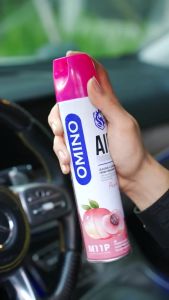 Chai Xịt Thơm Khử Mùi Nội Thất Ô Tô OMINO M11A Hương Táo 330ml Chống Say Xe - Chính Hãng Omino Vietnam
