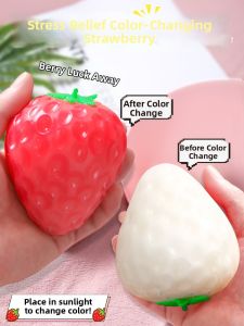 SANGMO | Color Changing Strawberry Squeeze Toy Stress Relief Ball