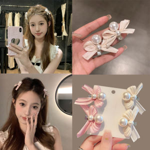 So Sweet Pink White Pearl Hairpin Clips Side Bangs Clip Hair Accessory for lovely Girls