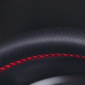 Yitong 1PC Non Slip Breathable Synthetic Leather Car Steering Wheel Cover DIY Manual Stitch Protective Cover Car Interior Parts