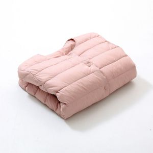 Áo Khoác Lông Vũ Nhẹ 2024 Áo Khoác Ngắn Ôm Vừa Vặn Mùa Đông Áo Khoác Ngoài Cho Nữ Áo Khoác Lông Vũ Lót Bên Trong