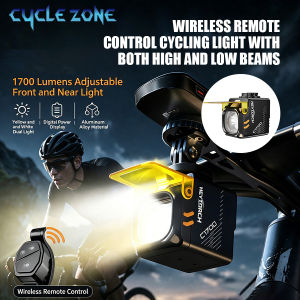 Bicycle Light Dual White Yellow Lamp Rechargeable Bike Headlight with Warning Lamp for MTB Road Bike Cycling Riding Safety