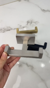 JUNMO 304 Stainless steel matte single pole double towel hook wall mounted bathroom accessory