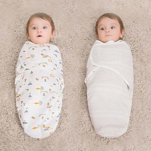 COD Topstudio Baby Go Easy Wrap Swaddle Cotton Knit Baby Wrap Newborn Wearable Swaddle Sleep Sack