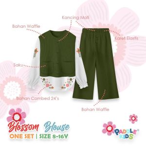 Setelan Anak Perempuan Remaja Paddlekids Oneset Blossom Set Kulot Waffle Cewek Remaja