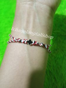 gelang tali simple bunga hitam tridatu 02 gram