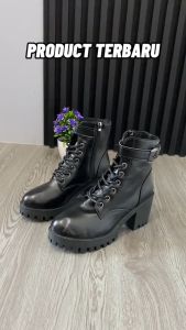PINKEY P293 Sepatu Boots Wanita Hak Tinggi Wanita Hitam Fashion Premium Quality - Free Box Sepatu