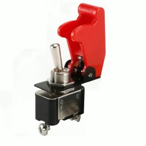 ETEN1021 250V 15A Toggle Switch 2Pin 2Position SPST Rocker Switch with Red Cover for Automotive Marine Industrial Applications