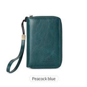 RFID shielded passport wallet PU leather zipper travel credit card bag ID card window multifunctional storage file ticket bag
