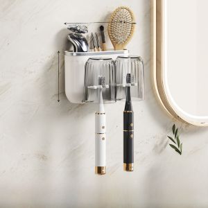 Couples Toothbrush Cup Set Family Four People Toothpaste Storage Rack Mouthwash Cup Brush Cup Lightweight Luxury Bathroom Accessories