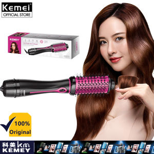 Kemei แปรงลมร้อน KM-8012หวีจัดแต่งทรงผมไดร์ม้วนผมขั้นตอนเดียวแปรงยืดไดร์เป่าผมมืออาชีพ3 In 1
