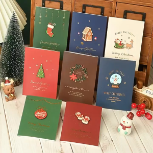Premium Christmas Greeting Cards with Envelope Elegant Embossed Holiday Card Set for Gift Giving Writing Notes Corporate Gifting Personalized Letters Christmas Party Giveaways Holiday Present Inserts Durable Cardstock Handwritten Message Ready Envelope In