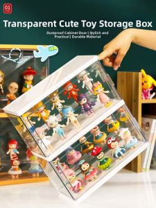 Transparent Acrylic Display Shelf with Light Handheld Model Organizer