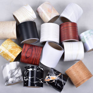 Skirting Line Wall Sticker PVC Living Room Tile Beautifying Decoration Waistline Self-Adhesive Waterproof Embossed Wood Grain Skirting Board Sticker