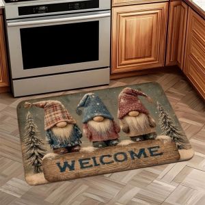 Thảm Chùi Chân Hoạt Hình VIKAMA Ba Chú Lùn Nhỏ Thảm Polyester Mềm Mại Thảm Trải Sàn Chống Phai Màu Cho Phòng Ngủ Phòng Tắm Phòng Khách