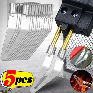 5ชิ้นการซ่อมการเชื่อมด้วยเหล็กกล้าไร้สนิมหัวเรียบ45 ° ออกแบบให้มีลักษณะเป็นข้อศอกเครื่องมือซ่อมแซมเชื่อมแบบปรับได้สำหรับ Las Listrik เชื่อมพลาสติก