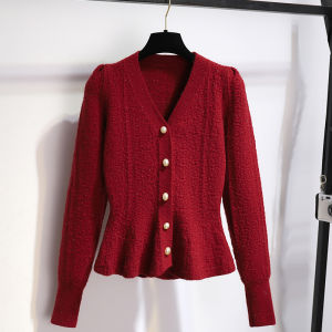 Red Knitted Sweater Womens Winter Fashion Inner Wear New Years Outfit 2026 New Horse Year Lucky Clothes Thickened Long Sleeve