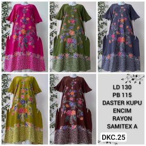 daster jumbo model terbaru ld 130 lengan kupu rayon adem motif encim batik