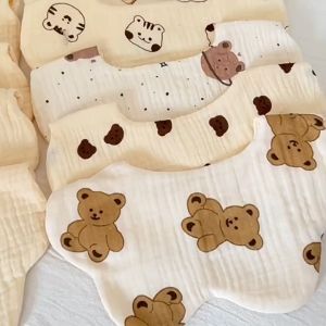 6-layer Baby Cute Bibs Baby Mouth Hand Towel Triangle Cotton Towel Baby Saliva Towel