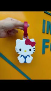 Miniso | Thẻ Hành Lý Bằng Silicon Hoạt Hình Hello Kitty Bộ 4 Thẻ Tên Có Thể Điều Chỉnh Hình Động Vật Dễ Thương Phụ Kiện Du Lịch Cho Mọi Lứa Tuổi