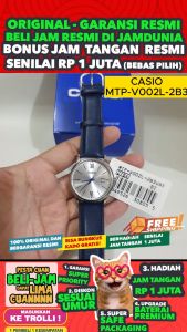 CASIO ORIGINAL - CASIO MTP-V002L-2B3UDF - Men RO - Kulit - Biru - Jam dunia JD18ST # Jam Tangan Pria Jam Pria Jam Tangan Anti Air + CASIO MTP-V002L-2B3 MTP V002L 2B3 MTP-V002L V 002 L MTPV002 MTP-V002 MTPV002L MTP-002 $ WR0 STK SD7 s002
