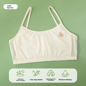 MiiOW | Girls Ice Silk Underwear Thin Summer Vest For Stage One Teenage Girls Age 8 To 12 Years Old Nylon Fabric Breathable Comfortable