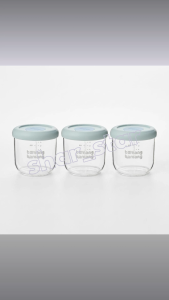 Bamang Bamang Baby Food Storage Container Blue 240ml x 3 Tritan BPA Free Freezer Microwave Safe Weaning Set