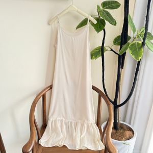 V.C.I | White Fish Tail Strap Dress Summer Linen