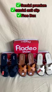 Promo beli 1 gratis 1 sandal fladeo wanita/sandal fladeo wanita/sandal kekinian/sandal viral Size 37-40