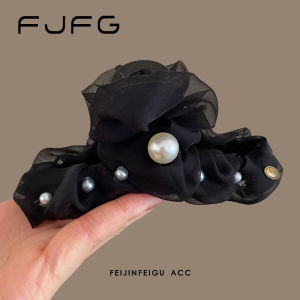 Pearl Hair Claw Womens Volume Enhancing Tulle Folded Original Design Hair Accessories Fresh out New Summer 2025