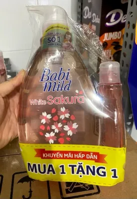 Sữa Tắm Gội Babi Mild 800ml Hương Hoa Sakura Hoa Cúc Tặng 125ml/180ml Thái Lan date Xa 05/2027 - PIPGY SHOP