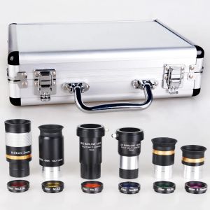 Astronomical Telescope Accessory Kit Eyepiece Barlow Lens Colors Filters 1.25" 4/10/40/8-24mm 2x/5x Barlow Lens